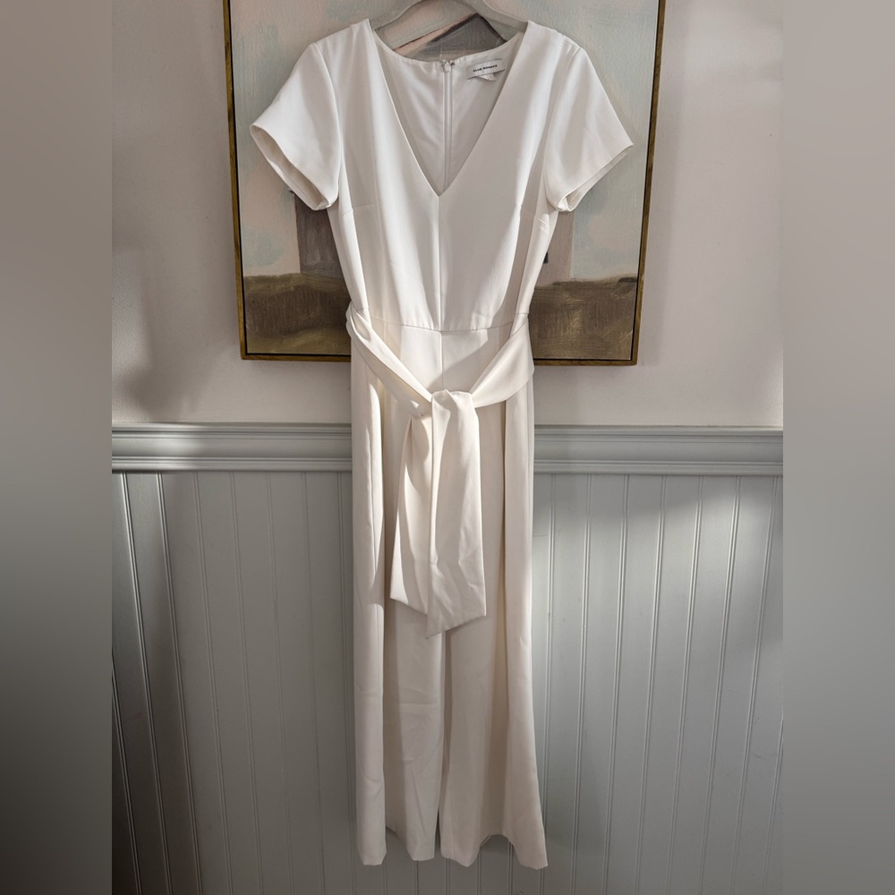 CLUB MONACO Sannah White Tie Front Jumpsuit Size 4 - Picture 2 of 7